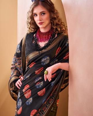 Black trendy p v chanderi girlie saree 3