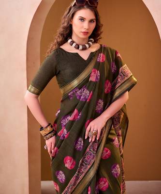 Mahendi trendy p v chanderi girlie saree 3