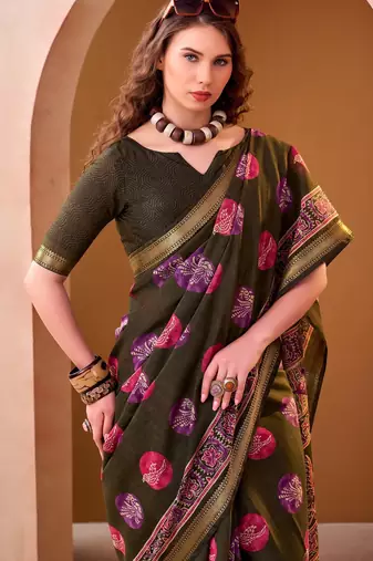 Mahendi trendy p v chanderi girlie saree