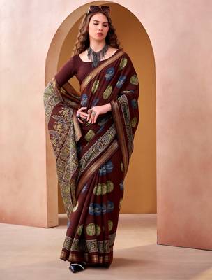 Maroon trendy p v chanderi girlie saree 2