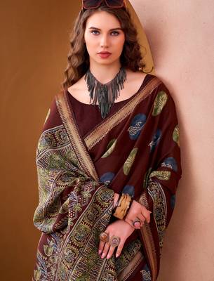Maroon trendy p v chanderi girlie saree 3