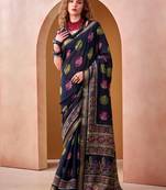 Blue trendy p v chanderi girlie saree