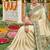 Cream ethnic soft silk blend woven ceremonial saree