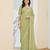 pista silk blend partywear pre draped saree