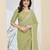 pista silk blend partywear pre draped saree