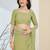 pista silk blend partywear pre draped saree