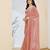 peach silk blend partywear pre draped saree