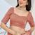 peach silk blend partywear pre draped saree