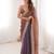 Lavender satin partywear saree 