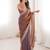 Lavender satin partywear saree 