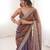 Lavender satin partywear saree 