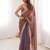 Lavender satin partywear saree 