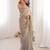 Grey satin partywear saree 
