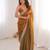 Orange satin partywear saree 