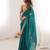 Sea green satin partywear saree 