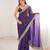 Violet satin partywear saree 