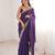 Violet satin partywear saree 