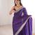 Violet satin partywear saree 