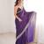 Violet satin partywear saree 