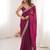 Purple satin partywear saree 