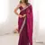 Purple satin partywear saree 