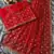 Red Color Beads And Sequence Work Net Saree