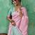 Pink woven linen cotton saree