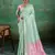 Sea green woven linen cotton saree