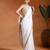 White ivory embroidered chiffon saree set