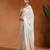 Ivory embroidered dotted georgette dupion silk pant saree set