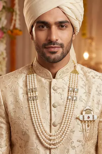 Groom mala and brooch set
