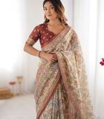 beige  ready to wear saree with  blouse
