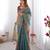 teal blue  ready to wear saree with  blouse