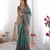 teal blue  ready to wear saree with  blouse
