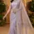 Lavender Color Beads And Thred  Work Net Saree