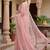 Pink Color Beads And Thred  Work Net Saree