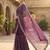 Wine Color Beads And Thred  Work Net Saree