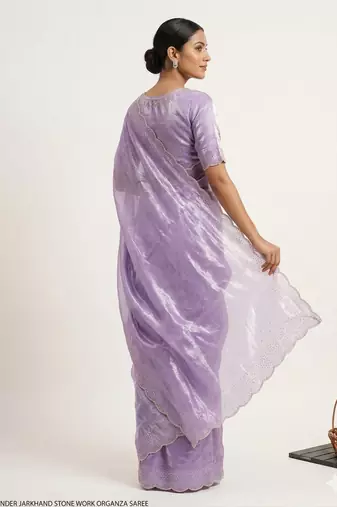 Elegant Lavender Embellished Saree for Women