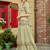 Green faux georgette half sleeve embroidered gown with jacket and dupatta