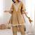 Incredible Golden Mirror Work Tissue Party Wear Co-ord Set With Batwa