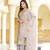 Grey chinon stitched top with stitched chinon bottom and chinon dupatta full sleeve embroidered straight kurta