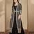 Black faux georgette full sleeve embroidered gown with jacket and dupatta
