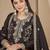 Black chinon stitched top with stitched chinon bottom and chinon dupatta full sleeve embroidered straight kurta