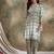 Green cotton stitched top with stitched cotton bottom and - dupatta 3/4 sleeve printed straight top
