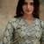 Green cotton stitched top with stitched cotton bottom and - dupatta 3/4 sleeve printed straight top
