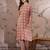 Light purple cotton stitched top with stitched cotton bottom and - dupatta 3/4 sleeve printed straight top