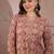 Light purple cotton stitched top with stitched cotton bottom and - dupatta 3/4 sleeve printed straight top
