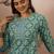Blue cotton stitched top with stitched cotton bottom and - dupatta 3/4 sleeve printed straight top