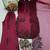 maroon satin rayon embroidered kurta palazzo set with organza dupatta