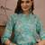 Blue cotton stitched top with stitched cotton bottom and - dupatta 3/4 sleeve printed straight top